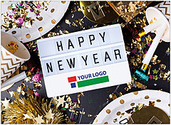 Select a verse or write your own.  New Year Logo Card D1775U-4B